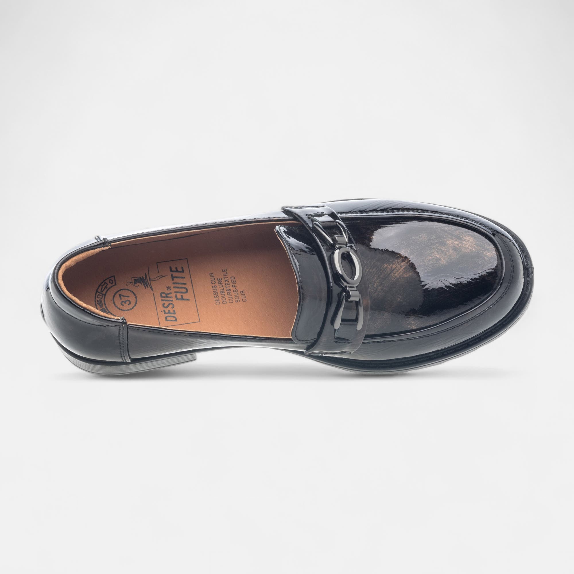 Mocassins pieds sensibles Femme en cuir bronze