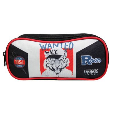 Trousse rectangulaire Vorax Tigre - 2 compartiments - noir - Bagtrotter