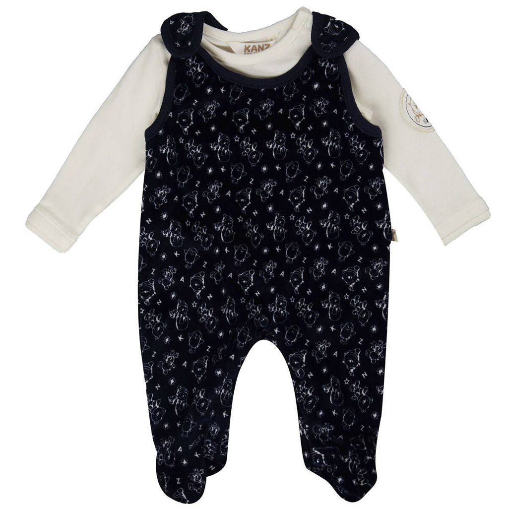 Kanz new born boxpak + longsleeve donkerblauw/offwhite