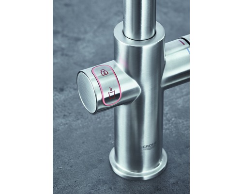 GROHE keukenkraan met filterfunctie en kokend heet water GROHE RED supersteel mat 30327DC1