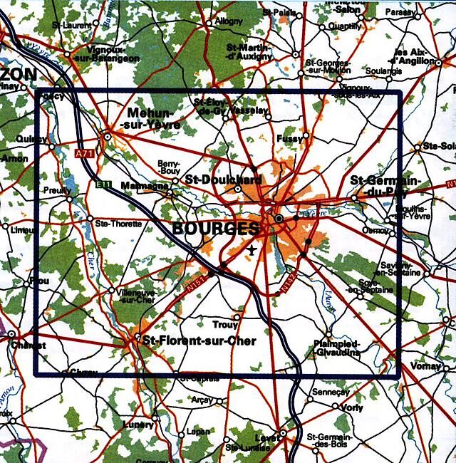 IGN - 2324 SB BOURGES MEHUN SUR YEVRE 1 25 000