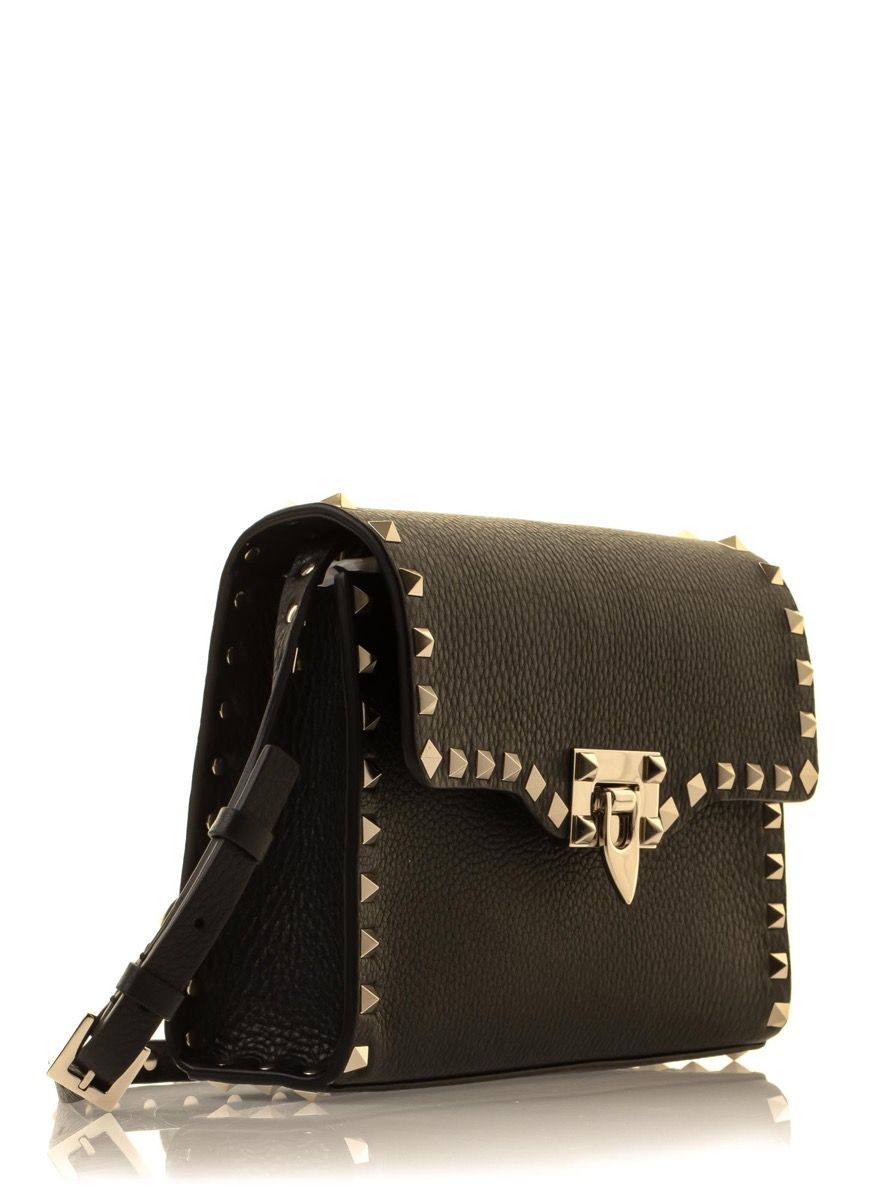 Valentino Garavani Small Rockstud Grainy Calfskin Crossbody Bag