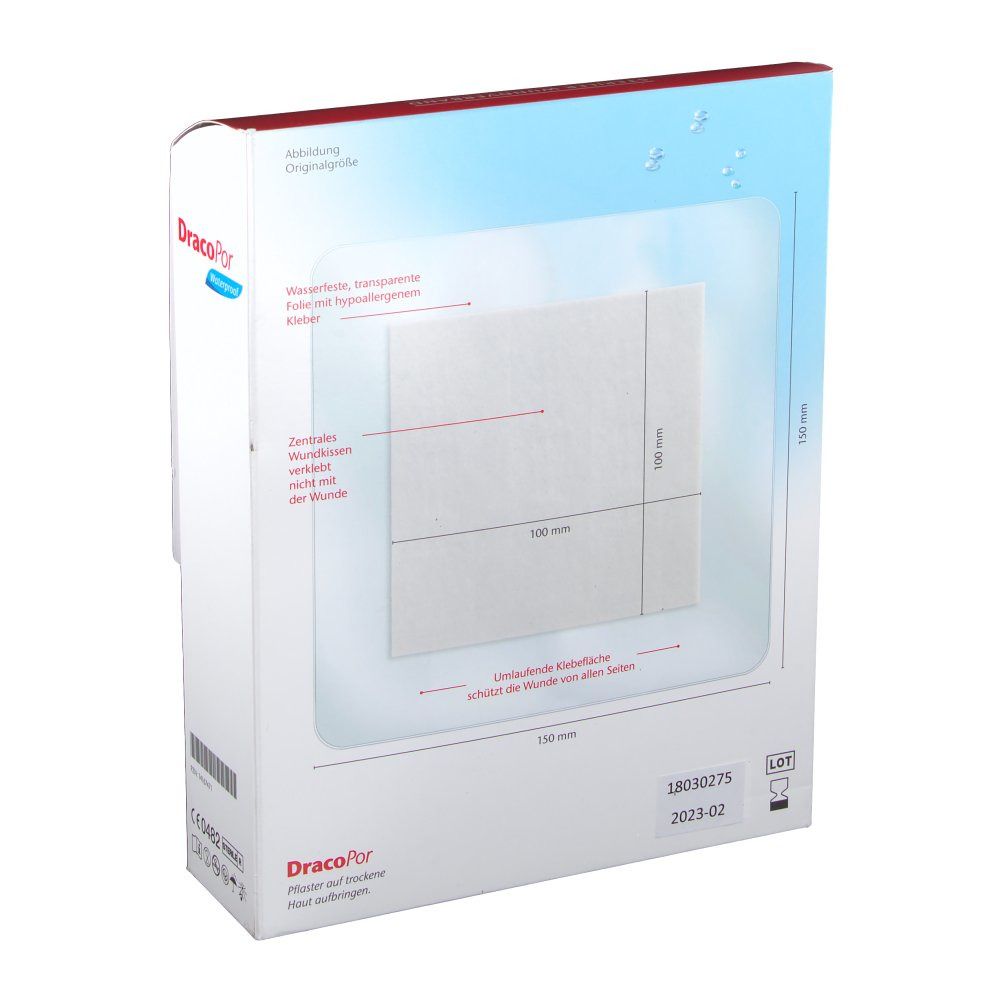 Dracopor Waterproof 15 cm x 15 cm steril