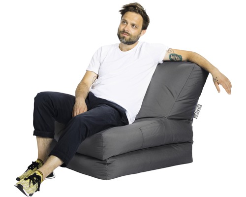 Zitpunt Twist Scuba fauteuil, antraciet, 90x70x80 cm (uitgeklapt 180x70x60 cm)