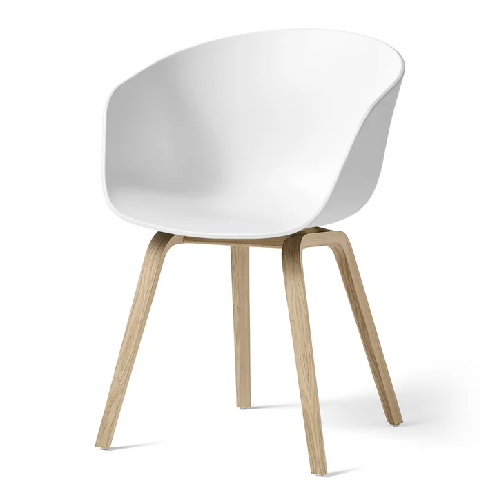 HAY - About A Chair AAC 22, Eiche lackiert / white 2.0 (Kunststoffgleiter)