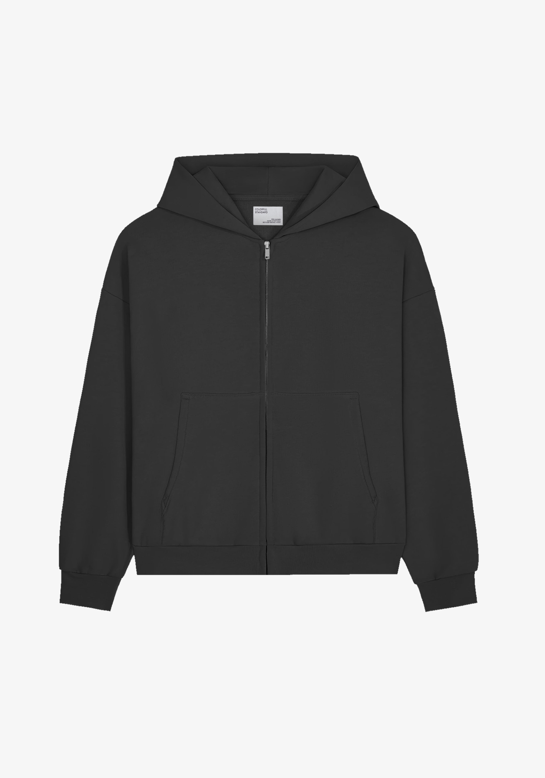 Colorful Standard Oversized Zip Hoodie Deep Black