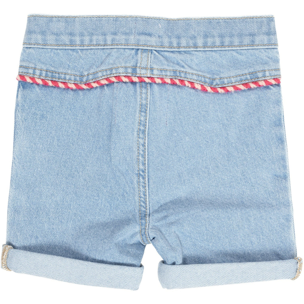 Køb COPENHAGEN COLORS Lt Blue Indigo Washed Organic Denim Shorts W Rope Deco