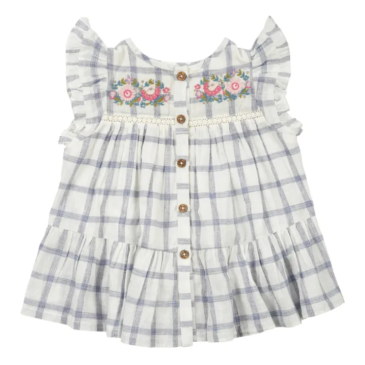 Louise Misha Robe Carlina Carreaux | Bleu