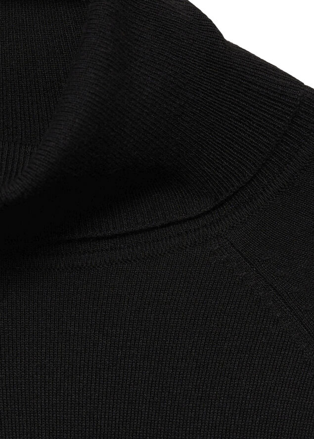 MANGO Fine-knit turtleneck sweater Black
