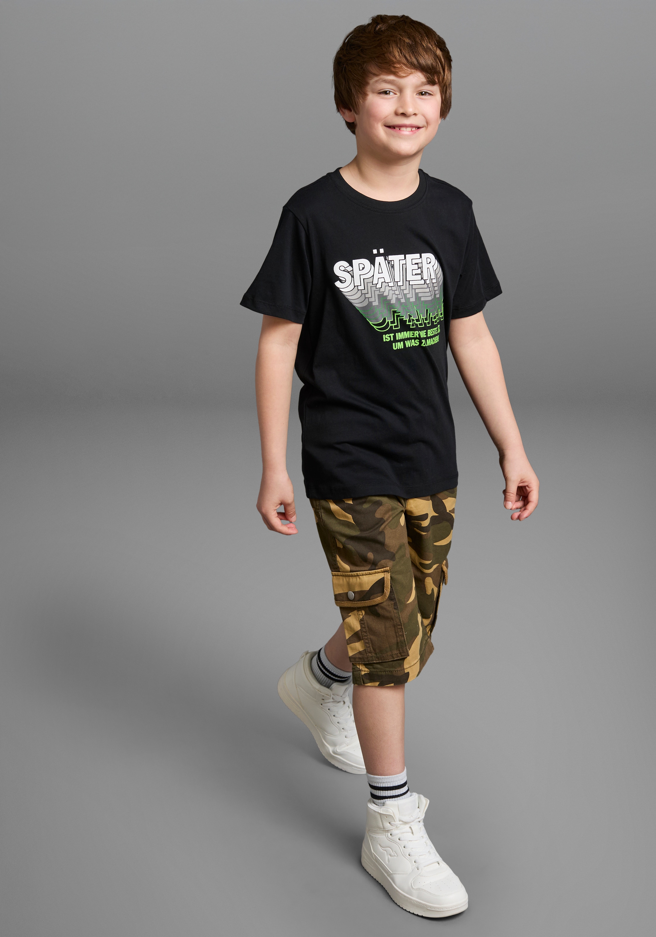 KIDSWORLD T-Shirt »SPÄTER......«, Kurzarm,  perfekte Passform,  mit coolen Statements und Sprüchen