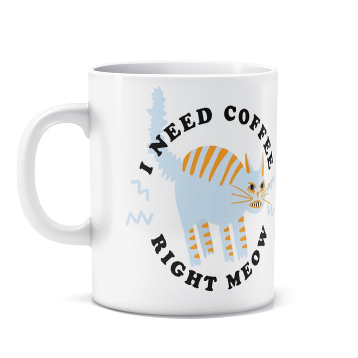 Mok | I need coffee right meow | met eigen foto