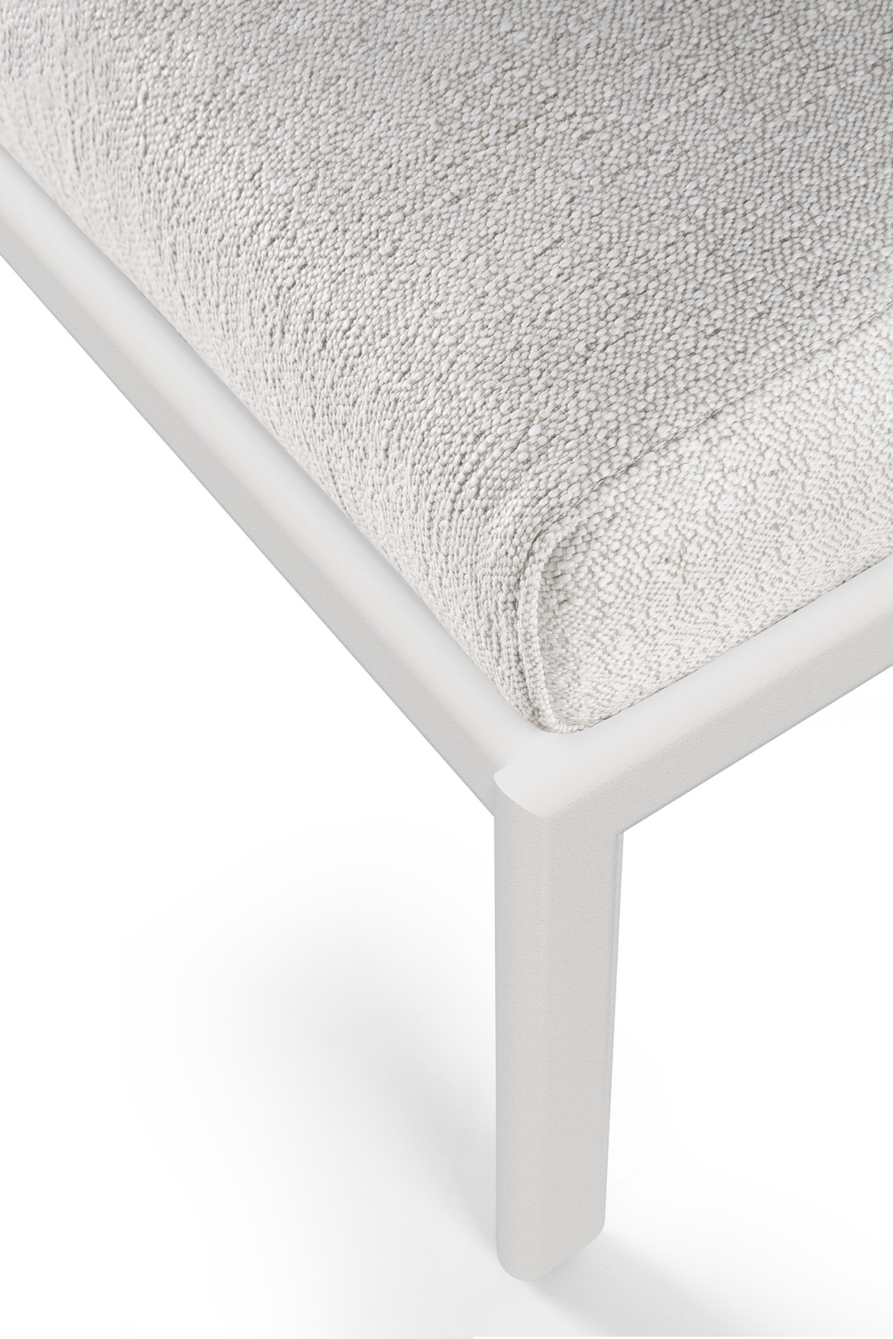 Jack footstool - wit aluminium - compleet - off white kussen