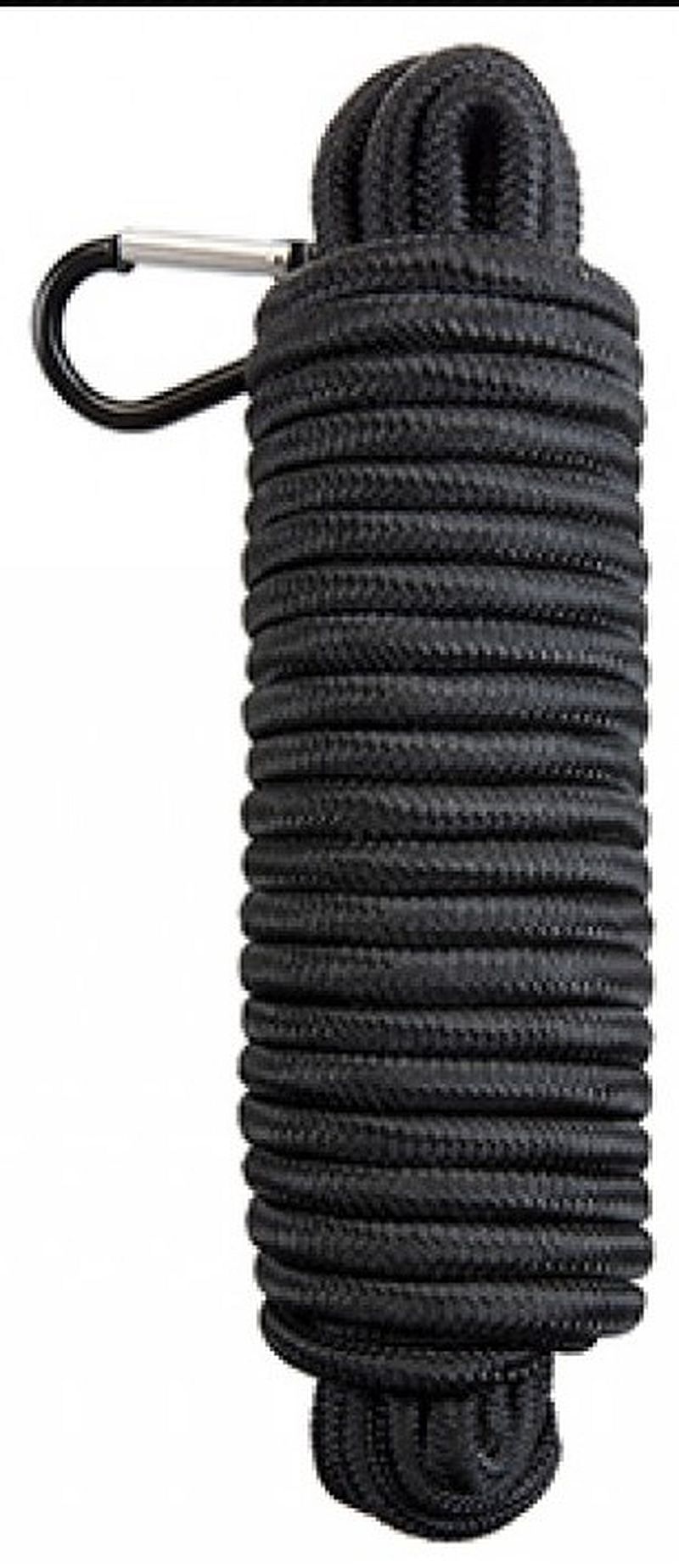 Kordel Multi-use schwarz 9mm 15M X 9mm mit Karabiner
