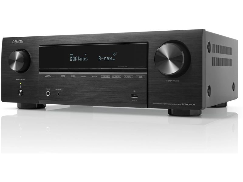 Denon AV-Receiver AVR-X1800H Schwarz 7.2-Kanal-Receiver mit 8K-Video und 3D-Audio