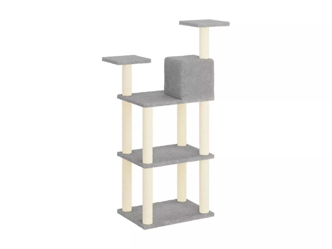 Arbre à chat avec griffoirs en sisal gris clair 118,5 cm