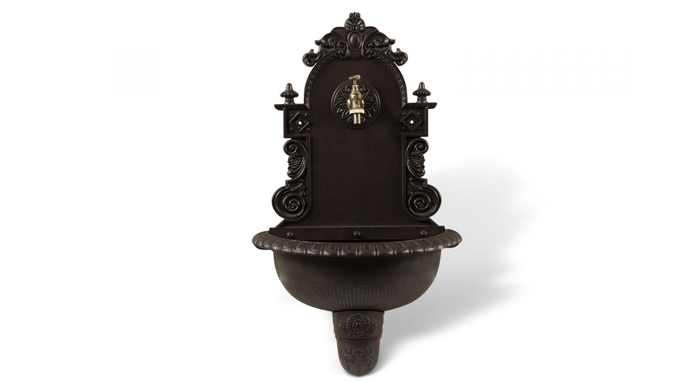 Fontaine de jardin aluminium marron 44x22x75.5cm