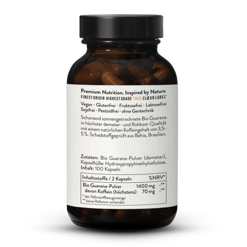 Sunday Natural Products  Bio Guarana 700 mgKapseln3,5-5% Koffein