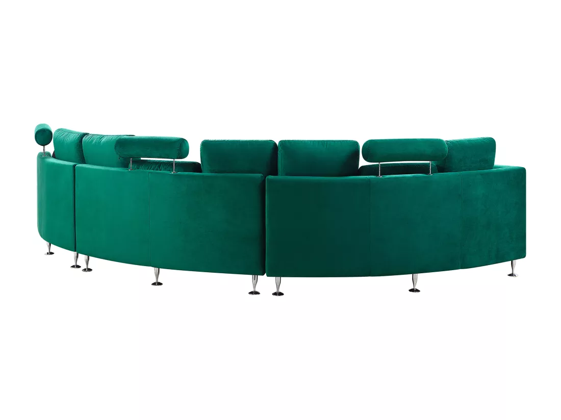 Canapé circulaire modulable en velours vert foncé 8 places ROTUNDE
