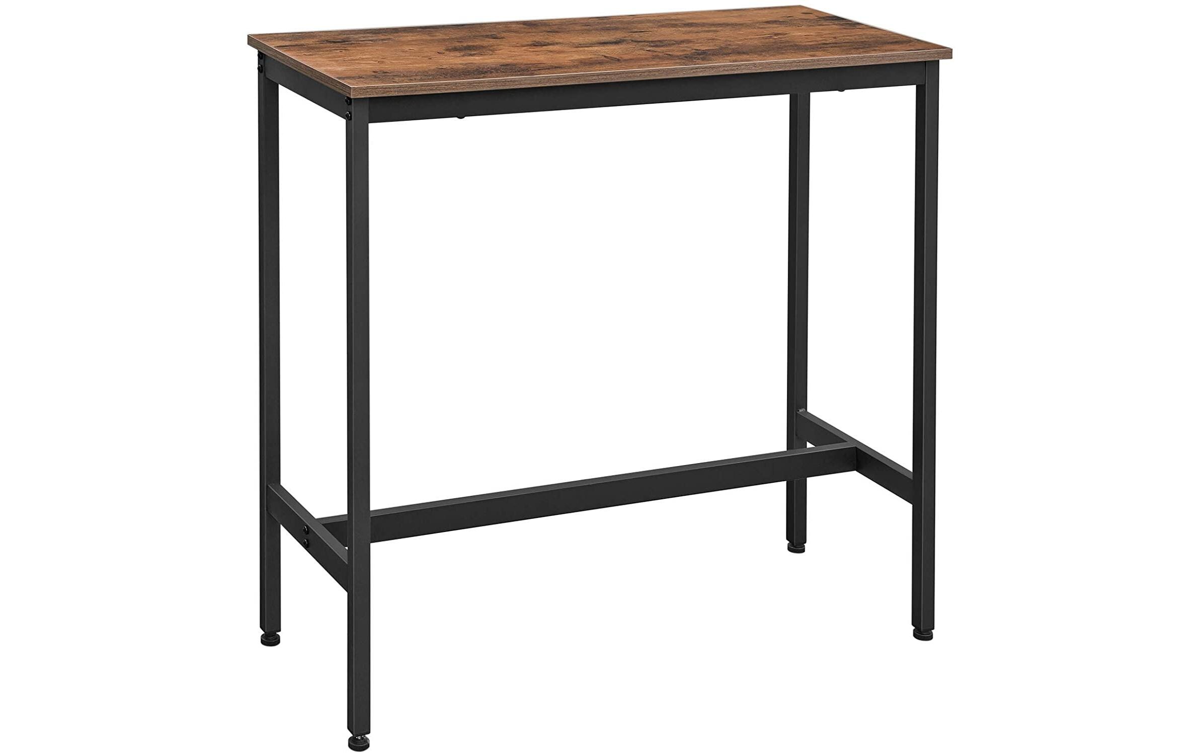 Bartisch mit Metallgestell 100 x 90 cm, Braun/Schwarz<br>Hochtisch