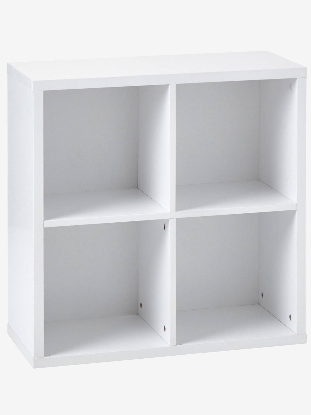 Armário de armazenamento branco com 4 compartimentos