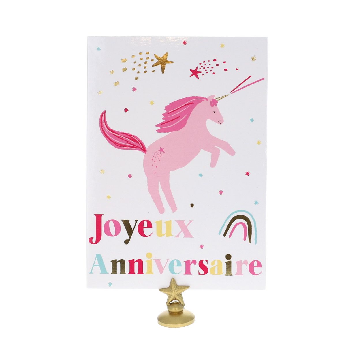 Carte Joyeux Anniversaire licorne Le petit Souk