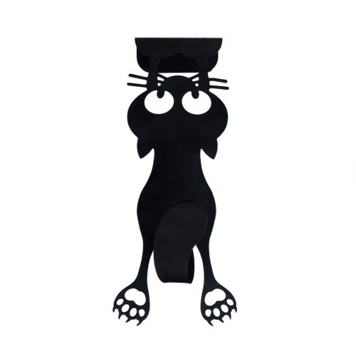 Enfeite de porta Gato Curioso em formato de gato, preto