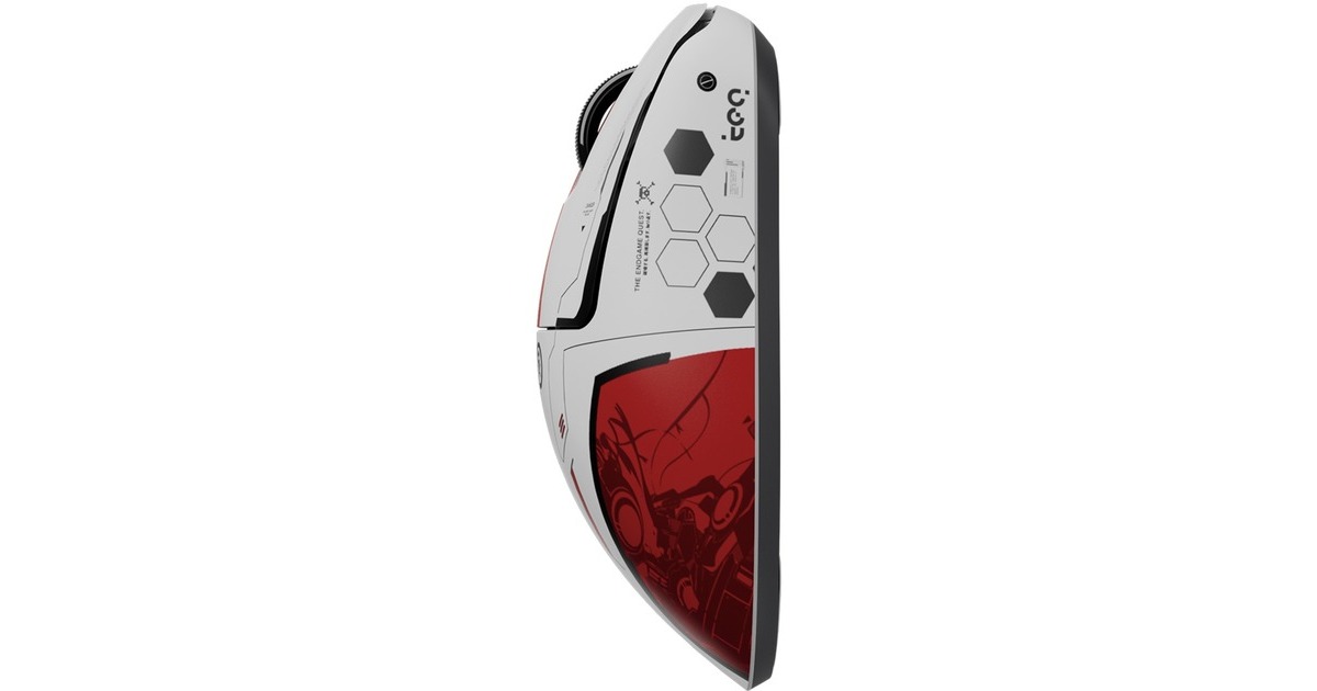 Pulsar[Quiccs Edition] Xlite v4 Mini Gaming Mouse  (Wit/rood, 32,000 DPI, 8000 Hz)