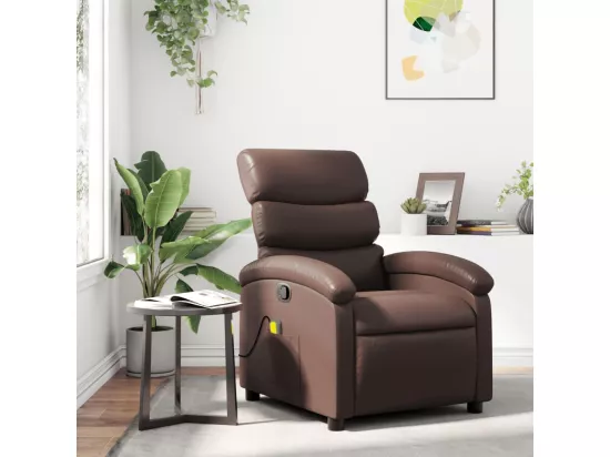 Fauteuil de massage inclinable Marron Similicuir