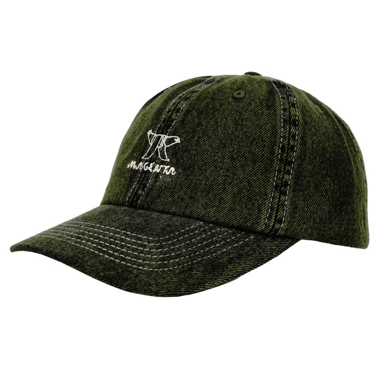 CASQUETTE EN JEAN À MOTIFS D'OISEAU - VERTE