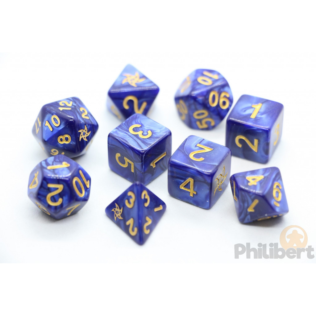 Set de 9 Dés JDR Elder Dice: Astral Elder Sign (Blue)