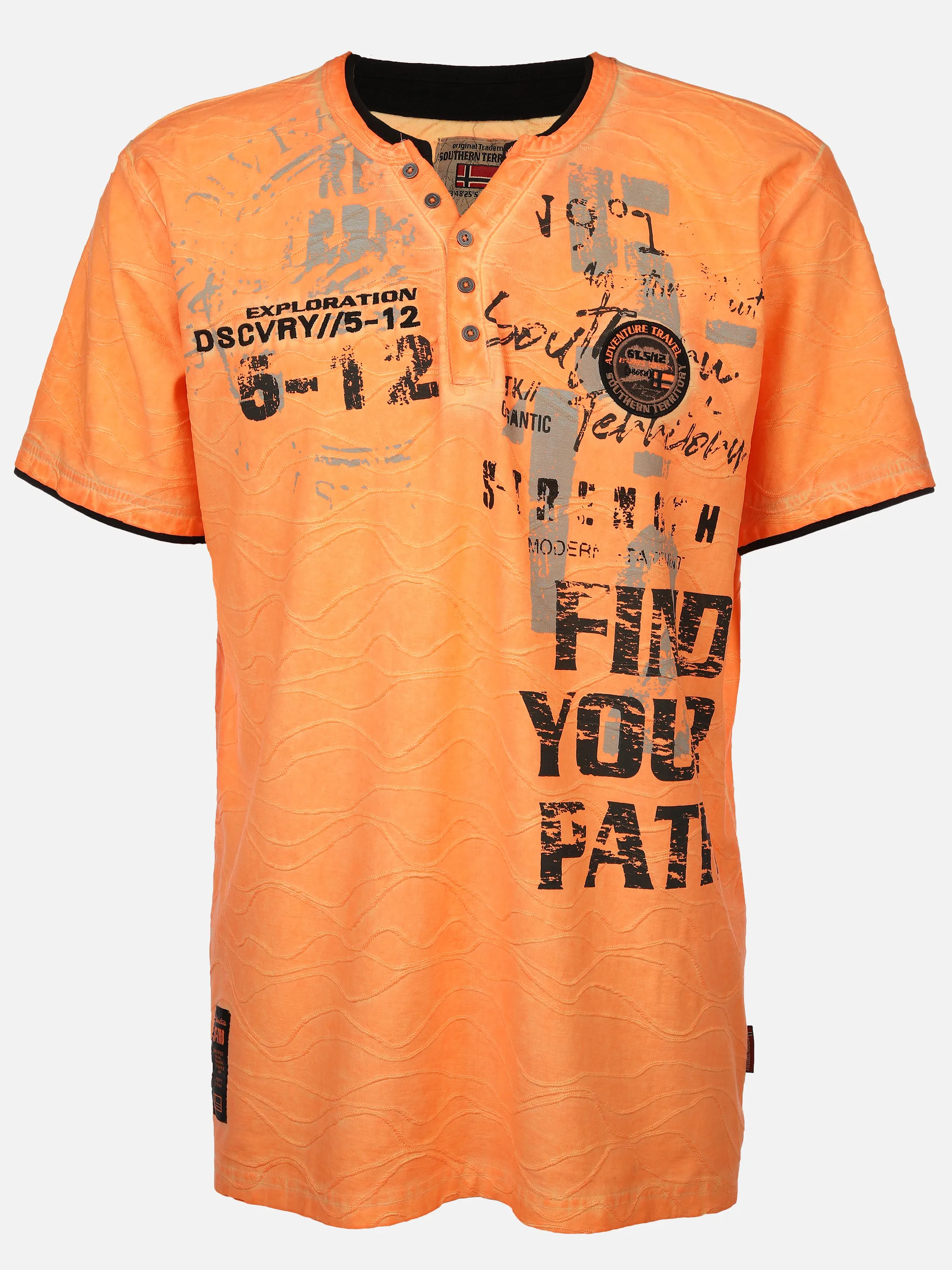 Herren Henleyshirt mit 2in1 Kragen