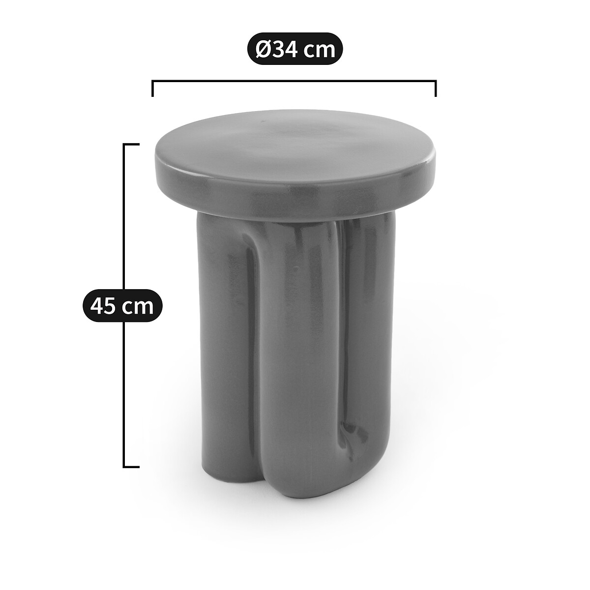 LA REDOUTE INTERIEURS<br>Mesa lateral ou mesa de cabeceira em cerâmica Ornila
