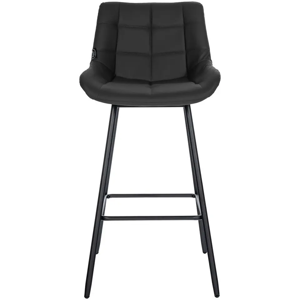 CLP Barkruk Weston zwart Frame - Kunstleer - zwart
