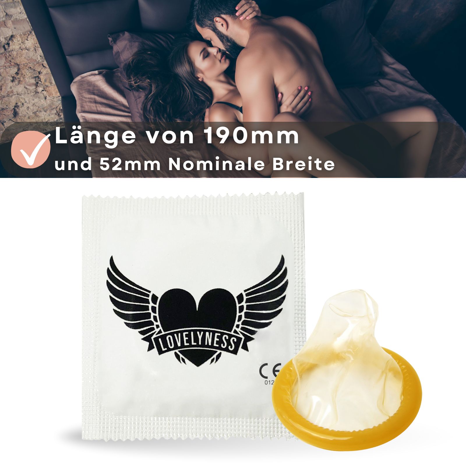 Lovelyness - Kondome mit Geschmack Erdbeere, Banane, Pfirsich, Blaubeere