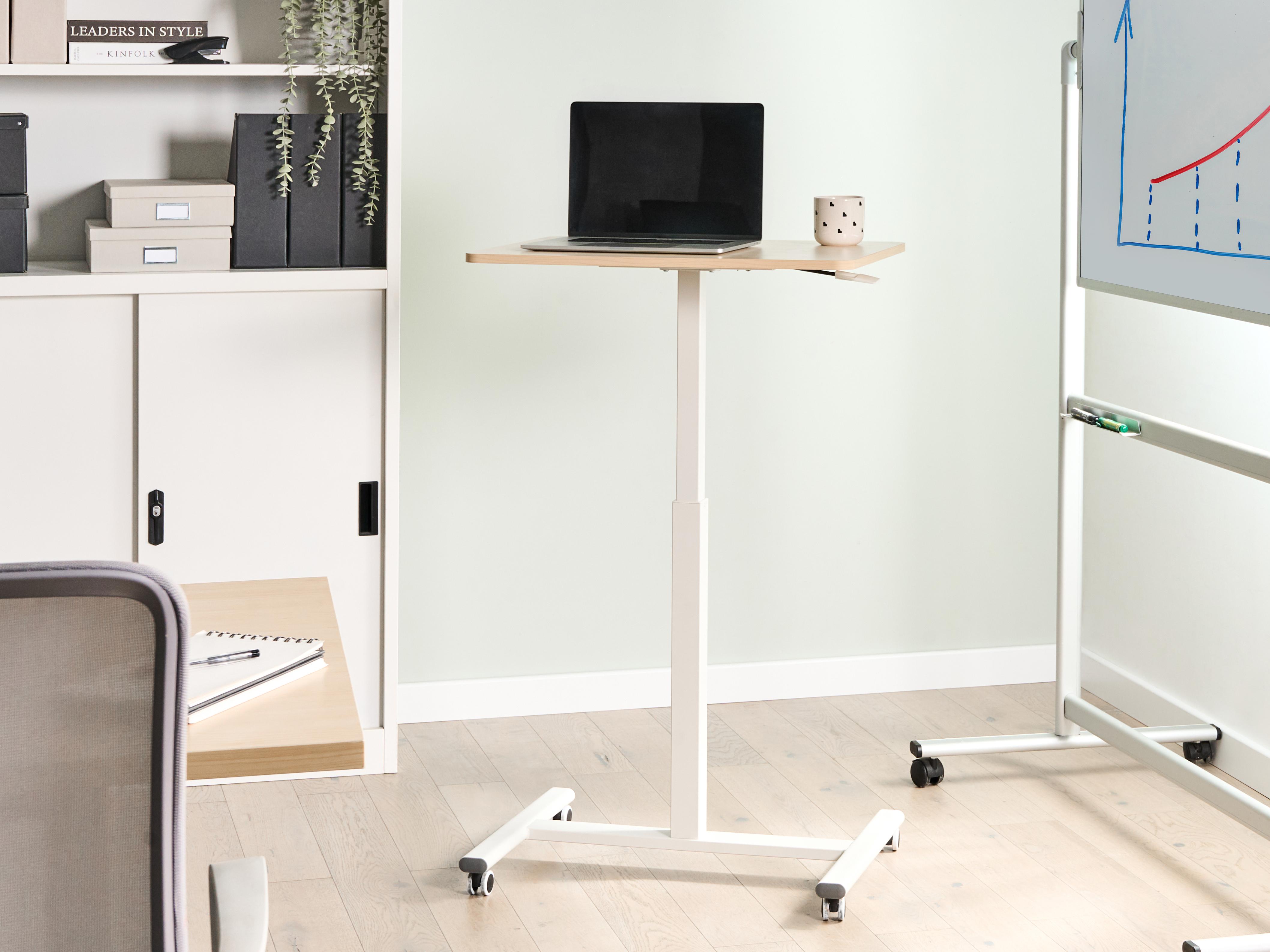 Handmatig verstelbare laptopstandaard ACADEMIA Lichtbruin/wit 65 cm 48 cm