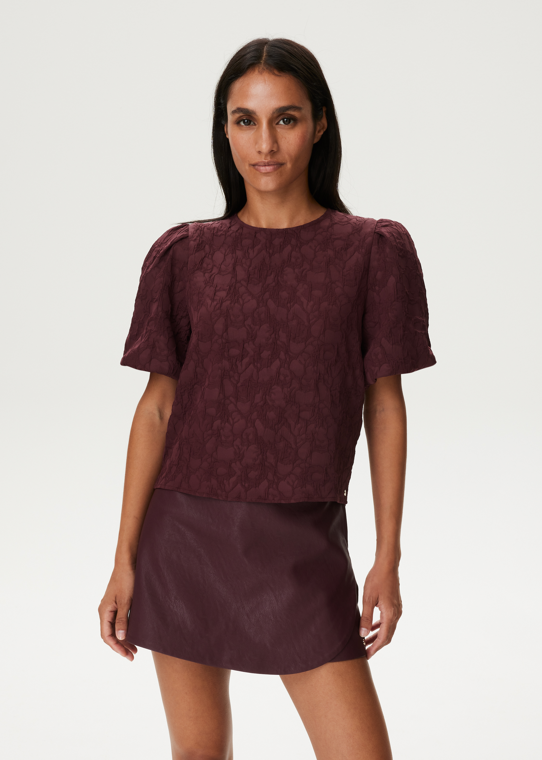 Top met jacquard print