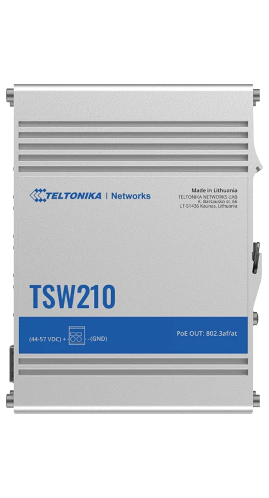 Teltonika DSL/WLAN Module TSW210 Unmanaged Industrial Switch Silber