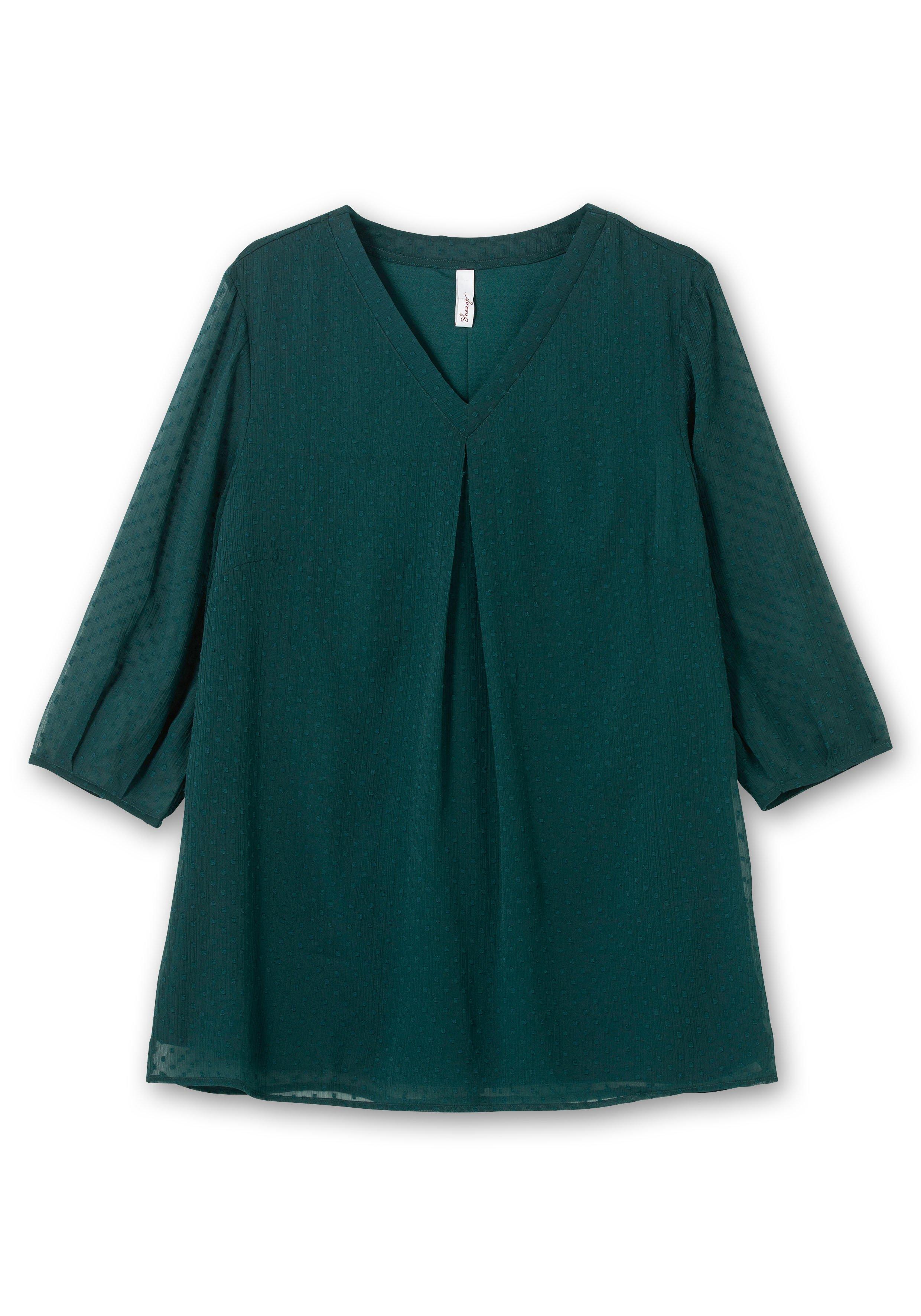 Tunika mit Chiffon-Ärmeln und Kellerfalte