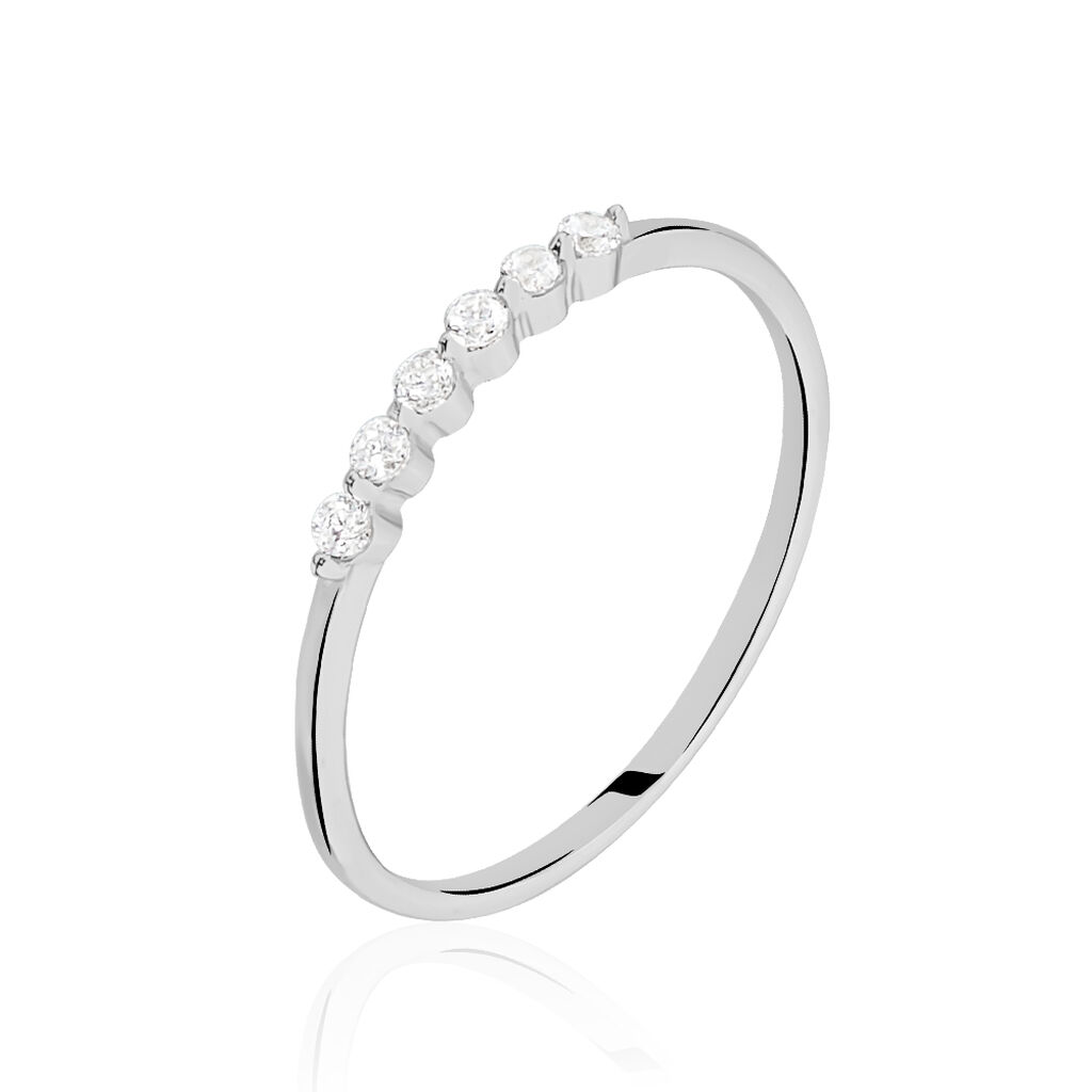 Bague Jaquelyn Argent Blanc Oxyde De Zirconium