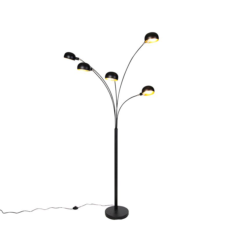 Smart vloerlamp zwart 5-lichts incl. Wifi B35 - Sixties