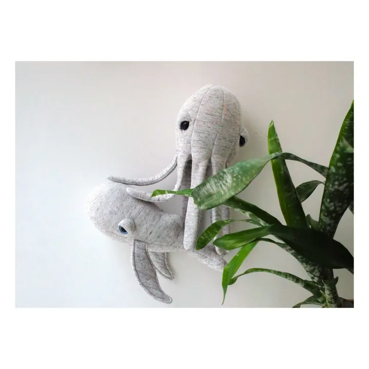 Bigstuffed Peluche mini baleine Grandpa 30 cm | Gris