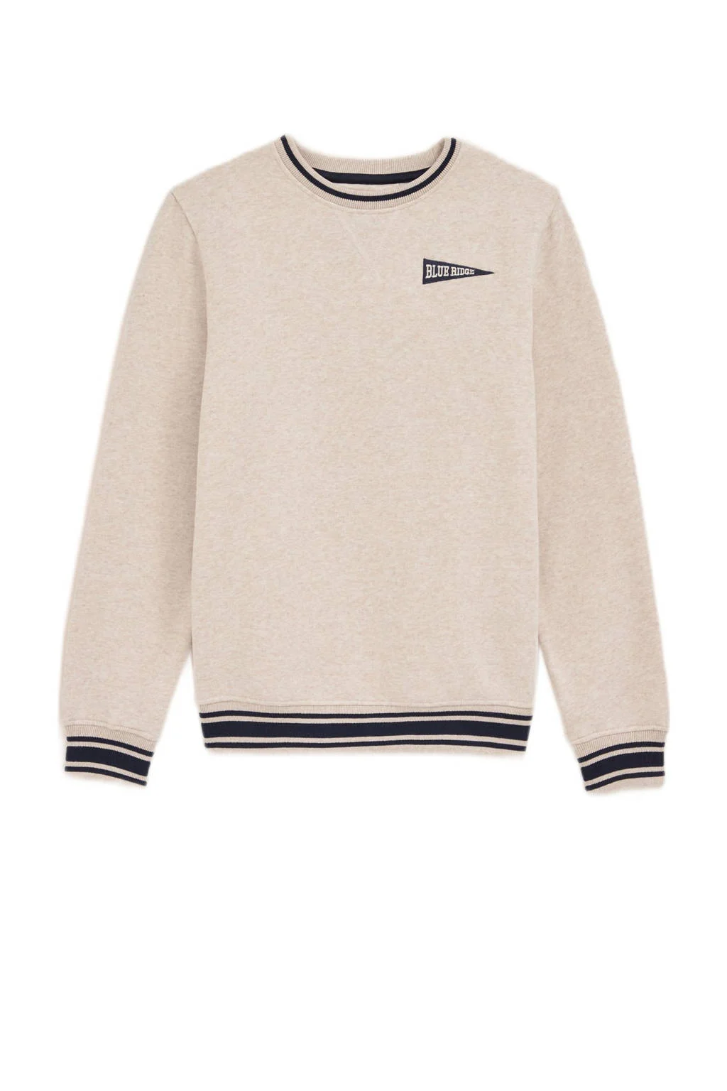 WE Fashion sweater ecru/donkerblauw