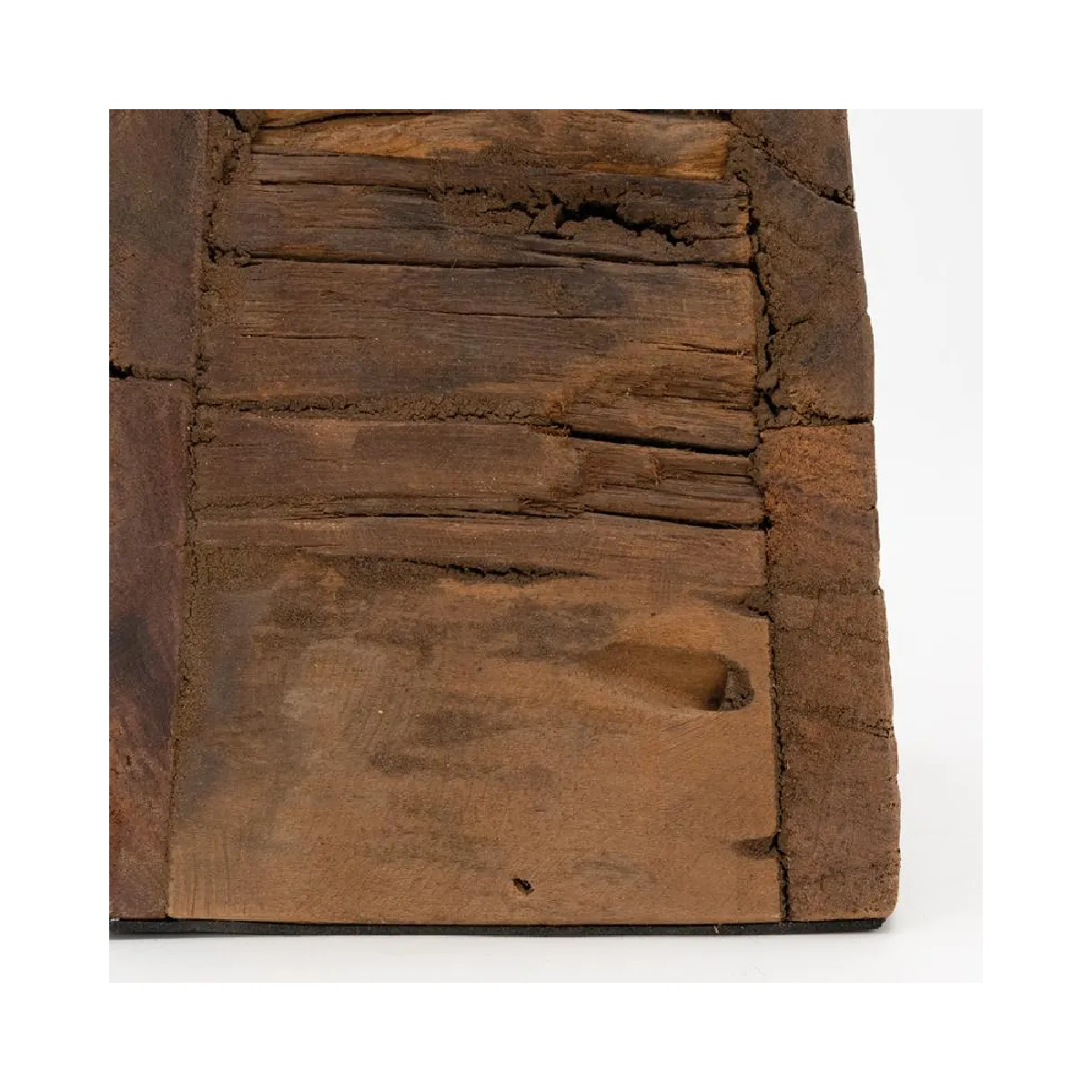 Aubry Gaspard Pied de lampe en bois recyclé H49.
