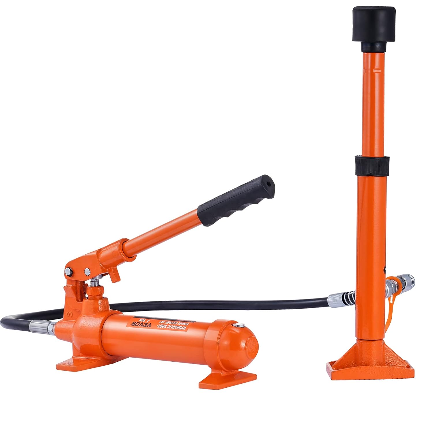 VEVOR Hydraulischer Wagenheber Luftpumpe 4 t, Lufthydraulischer Heber 125 mm Hub Rot, inkl. 80/130 / 210/415 mm Verlängerungsstange, Elektrostatisches Pulversprühen Autoreparatur