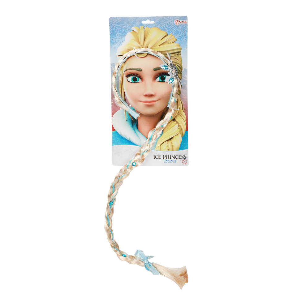 Ice Princess diadeem met vlecht en ijskristal