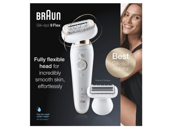 Braun Silk-epil 9 Flex SES 9002 3D Guld, Hvid, 40 pincetter