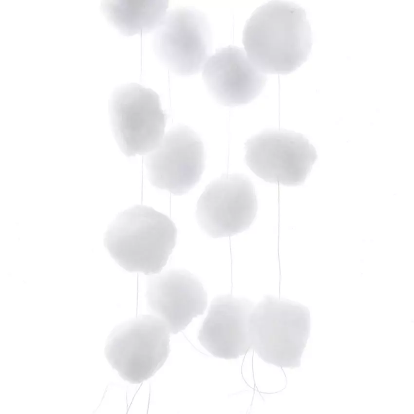 Guirlande de boules de neige (18 cm) Isvana Blanc pur