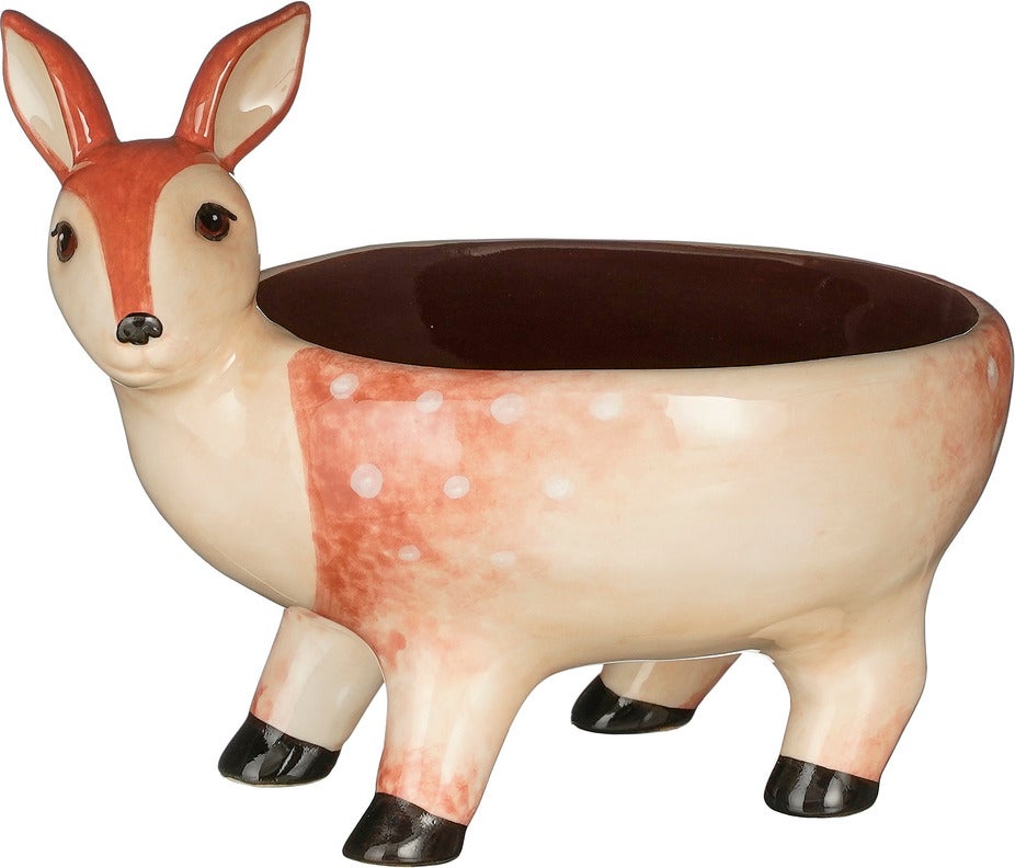 House of Seasons schaal Wild hert bruin 17,5 x 13 x 13,5 cm