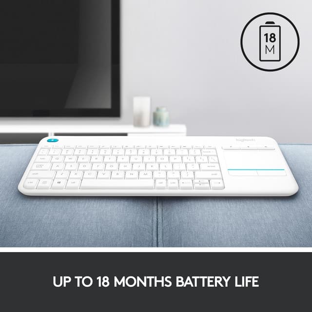 Logitech Wireless Touch tastatur K400 Plus (hvid)