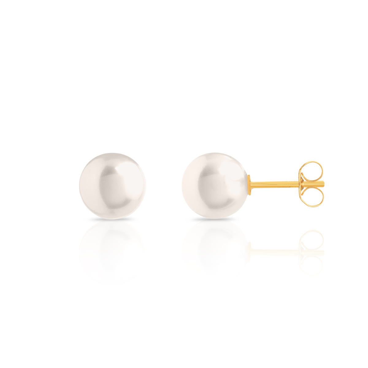 Boucles d'oreilles or 750 jaune perles de culture de Chine